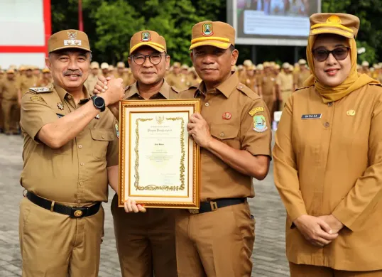 Pemkot Bekasi meraih juara tiga tingkat nasional dalam pelaksanaan aksi konvergensi percepatan penurunan stunting. (Sumber: Dok Humas Pemkot Bekasi)
