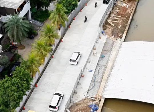 Progres pembangunan wisata air Kalimalang terus berjalan di kawasan Bekasi Selatan. (Sumber: Dok Humas Pemkot Bekasi)