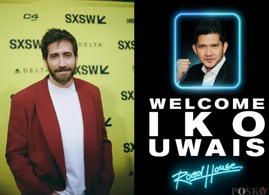 Iko Uwais dan Jake Gyllenhaal (Sumber: Instagram/roadhousemovie)