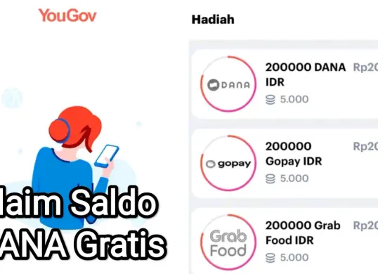 Cara main aplikasi YouGov untuk klaim saldo DANA gratis. (Sumber: Kolase/Play Store)