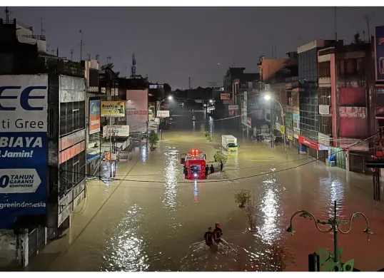 Salah satu titik banjir di Medan. (Sumber: X/@DRBall99)
