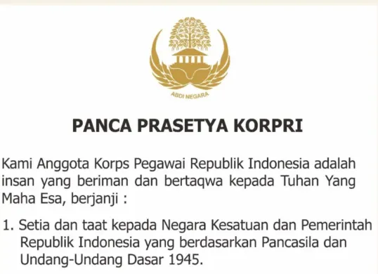 Makna dan Peran Panca Prasetya KORPRI sebagai Pedoman Etika ASN (Sumber: Dok/korpri.jogjakota.go.id)