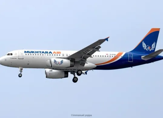 Mukhtara Air, maskapai asal Arab Saudi yang dipastikan mulai beroperasi di Indonesia pada 2026. (Sumber: X/@indoflyer)