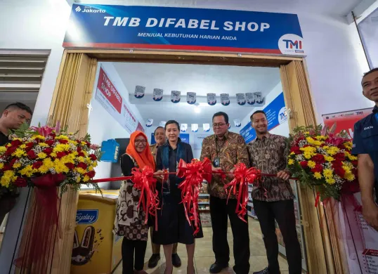 TMB Difabel Shop hasil kolaborasi Bank Jakarta dan Indogrosir bernama Difabel Shop diresmikan. (Sumber: Dok. Istimewa)