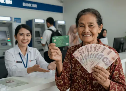 Ilustrasi pencairan bansos BPNT dari pemerintah di bank BRI. (Sumber: Istimewa)