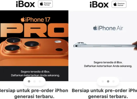 Ilustrasi informasi pre-order iPhone 17 dan iPhone Air di Indonesia. (Sumber: iBox)