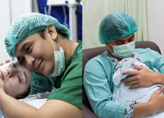 Billy Syahputra dan Vika Kolesnaya dikaruniai anak laki-laki pertama. Kelahiran bayi di Alia Hospital, Jakarta Timur. (Sumber: Instagram/@bilsky16)
