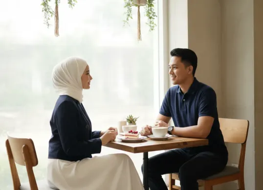 Foto romantis bareng pacar yang dibuat pakai prompt Gemini AI. (Sumber: Gemini AI)