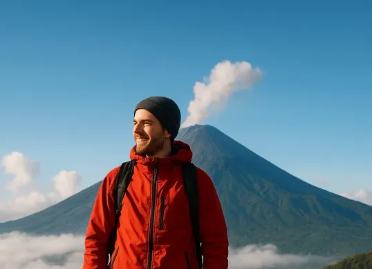 Contoh prompt Gemini AI edit foto di Gunung Semeru (Sumber: AI)