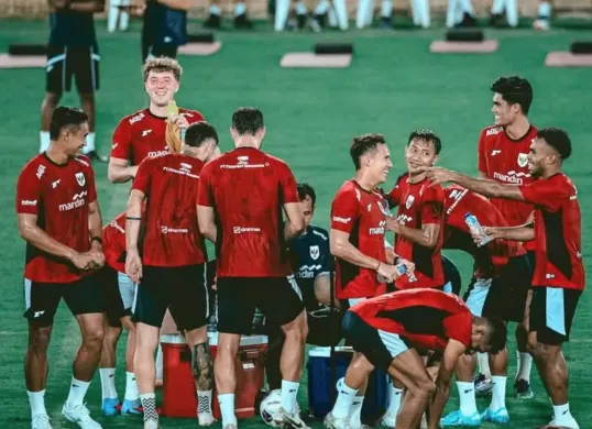Potret latihan Timnas Indonesia di Arab Saudi. (Sumber: Instagram/@seaasiagoal)