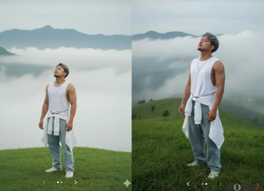 Edit Foto di Ketinggian Bukit Pakai Gemini AI (Sumber: TikTok/hansarif99)