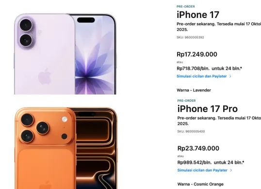 Harga iPhone 17 Series di iBox. (Sumber: iBox)