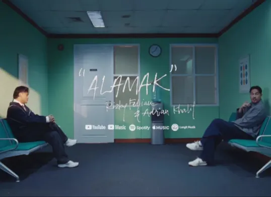 Lirik lagu Alamak dari Rizky Febian dan Adrian Khalif. (Sumber: Instagram/@rizkyfbian)