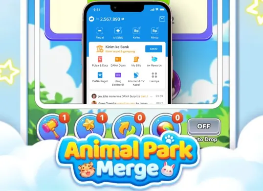 Main game Animal Park Merge dapat saldo DANA gratis. (Sumber: Istimewa)