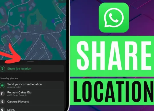 Ilustrasi mengirim lokasi terkini atau lokasi langsung melalui WhatsApp. (Sumber: YouTube/Think Tutorial)