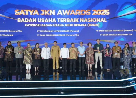 BPJS Kesehatan memberikan apresiasi kepada 110 badan usaha yang dinilai paling berkomitmen dalam memenuhi kewajiban dalam Program JKN, Selasa, 14 Oktober 2025. (Sumber: Dok. BPJS)