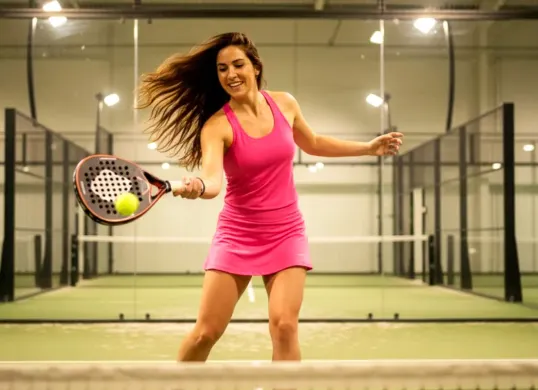 Ilustrasi foto olahraga padel buatan Gemini AI. (Sumber: Poskota/Gemini AI)