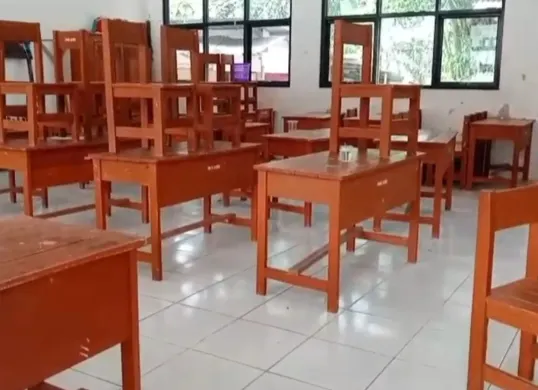 Suasana di SMAN 1 Cimarga, Kabupaten Lebak, sepi dari aktivitas siswa. (Sumber: Dok. Warga)