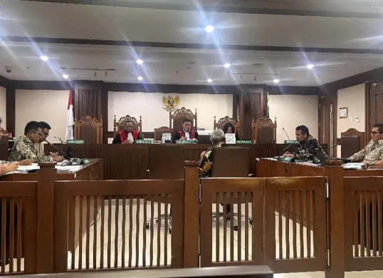 Saksi ahli Anwar Borahima saat sidang lanjutan di Pengadilan Negeri (PN) Jakarta Pusat, Selasa, 14 Oktober 2025. (Sumber: Dok. Humas PPKGBK)