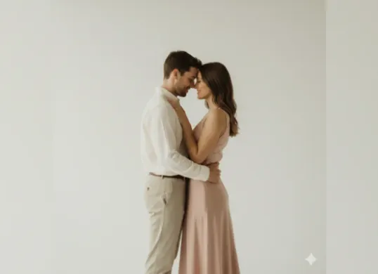 Cukup pakai 5 prompt Gemini AI ini untuk dapatkan foto couple di studio dengan mudah. Prompt romantis, minimalis, dan glamour ada di sini! (Sumber: Gemini AI)