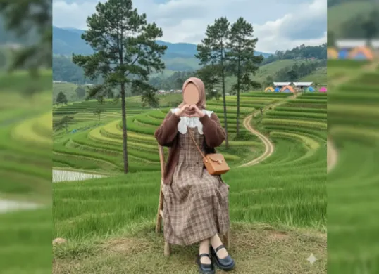 Dijamin auto photogenic tanpa effort! Khusus untuk hijabers, coba 5 prompt Gemini AI bertema alam ini. (Sumber: Gemini AI)