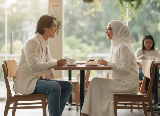 Hasil edit foto pasangan romantis pakai prompt Gemini AI. (Sumber: Gemini AI)