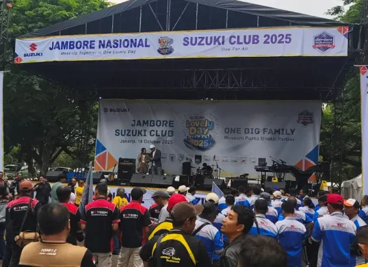 Komunitas Suzuki dari berbagai daerah berkumpul di TMII dalam Jambore Suzuki Club 2025. (Sumber: Poskota/Erwan Hartawan)
