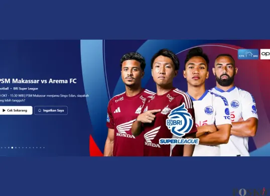 LINK LIVE STREAMING PSM Makassar vs Arema FC BRI Super League Hari Ini Minggu 19 Oktober 2025 (Sumber: Vidio/Vidio.com)