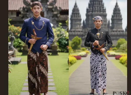 Edit Foto Pria Adat Jawa Lengkap dengan Atributnya di Gemini AI (Sumber: TikTok/pahpud)