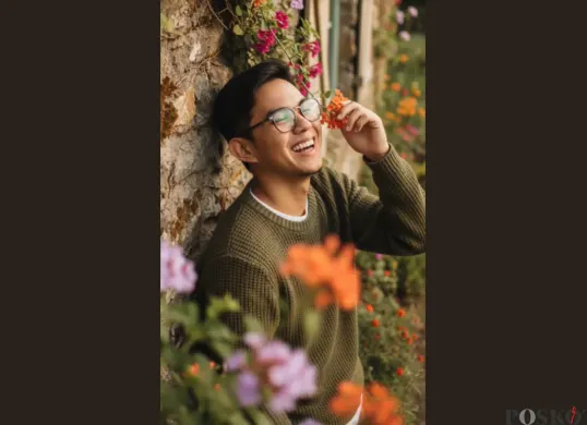 Prompt Gemini AI untuk Edit Foto di Taman Bunga Aesthetic (Sumber: TikTok/matiasberniee)