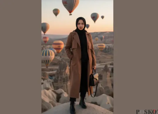 Edit Foto di Cappadocia dengan Latar Belakang Balon Pakai Gemini AI (Sumber: TikTok/talitakhaira)