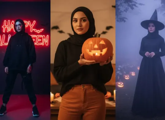 Hasil edit foto tema Halloween pakai Gemini AI. (Sumber: Gemini AI)