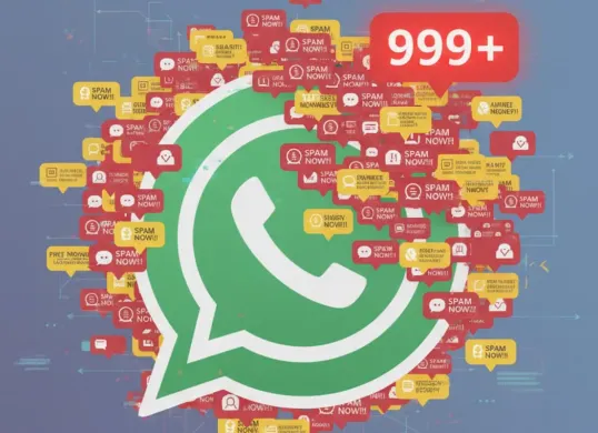 Ilustrasi pesan spam di WhatsApp. (Sumber: Poskota/Gemini AI)