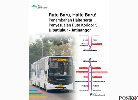 Intip Rute dan Halte Baru Metro Jabar Trans Koridor 5 di Bandung (Sumber: Instagram/brt.metrojabartrans)