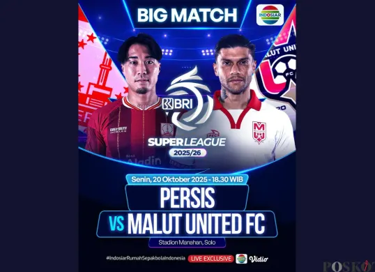 LINK LIVE STREAMING Persis vs Malut United BRI Super League Hari Ini Senin 20 Oktober 2025 Pukul 19.00 WIB (Sumber: Instagram/sports.indosiar/Edited Muhammad Ibrahim)