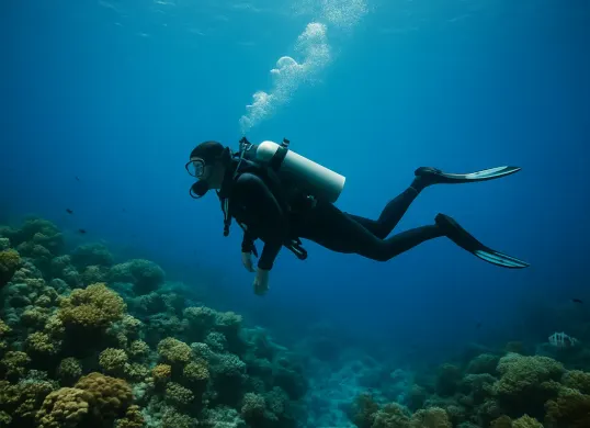 Ide prompt Gemini AI untuk edit foto sedang diving di laut (Sumber: AI)