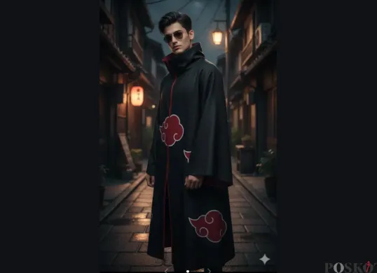 Edit Foto Jadi Anggota Akatsuki Naruto Pakai Gemini AI (Sumber: TikTok/zh.ediits)