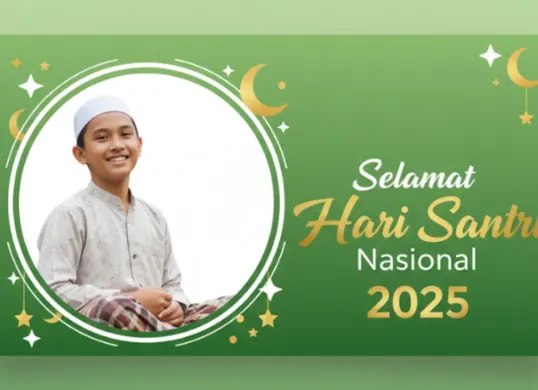 Cara membuat Twibbon Hari Santri 2025 pakai Gemini AI. Temukan 10 prompt AI terbaik untuk hasil desain yang modern, elegan, dan formal. (Sumber: Gemini AI)