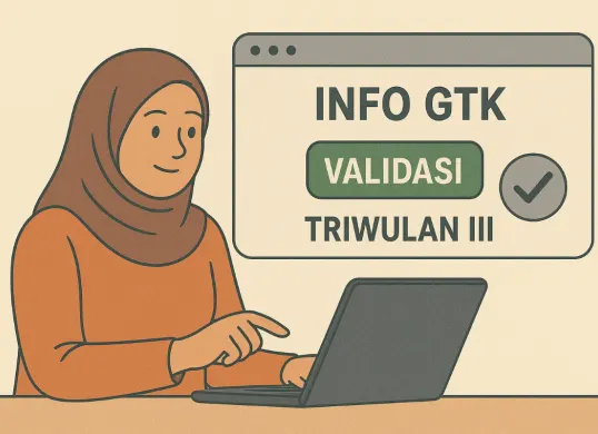 Ilustrasi proses validasi Info GTK untuk guru ASN. (Sumber: Poskota/ChatGPT)