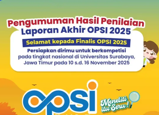Ilustrasi link pengumuman finalis OPSI 2025. (Sumber: Instagram/@puspresnas)