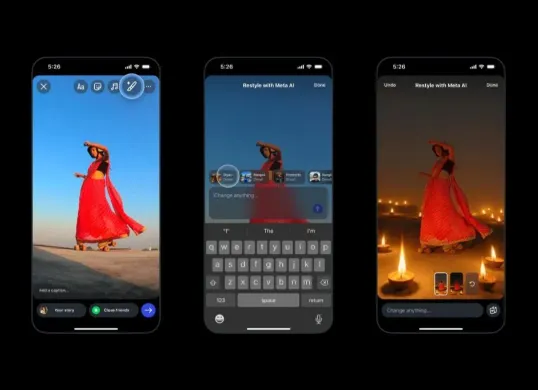 Fitur terbaru Instagram Restyle pakai AI buat edit story. (Sumber: Istimewa)