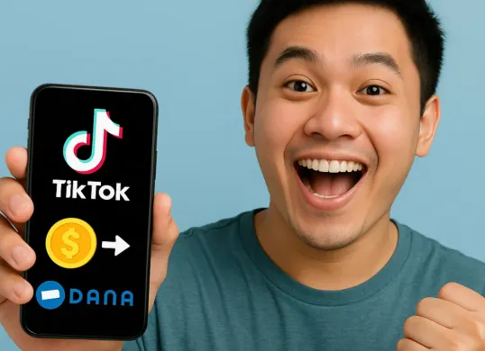 Ilustrasi menukarkan koin TikTok menjadi saldo DANA. (Sumber: Poskota/ChatGPT)