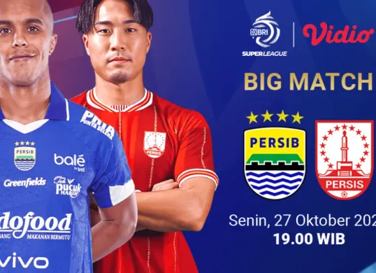 Pertandingan Persib Bandung vs Persis Solo pada pekan ke-10 BRI Super League 2025/2026 (Sumber: Vidio.com)