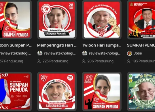 Twibbon Sumpah Pemuda 2025 gratis. (Sumber: tangkapan layar)