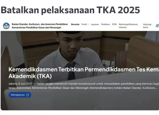 Link petisi batalkan TKA 2025. (Sumber: Website/https://www.change.org/p/batalkan-pelaksanaan-tka-2025)