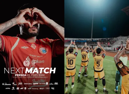 Ilustrasi laga Persija Jakarta vs PSBS Biak. Laga berlangsung di Stadion Manahan, Solo. Pertandingan kandang rasa tandang. (Sumber: Persija)