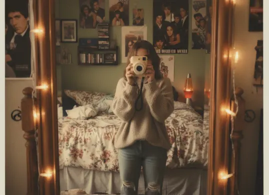 Ilustrasi mirror selfie buatan Gemini AI. (Sumber: Gemini AI)