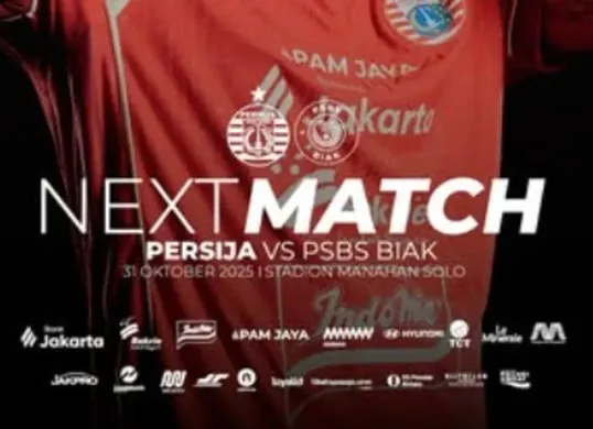 Prediksi dan jadwal kick-off Persija Jakarta vs PSBS Biak pada pekan ke-11 BRI Super League 2025/2026 (Sumber: Instagram @persijajakarta)