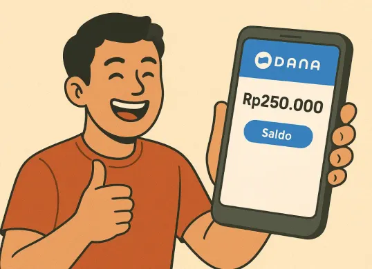 Ilustrasi mendapatkan saldo DANA gratis. (Sumber: Poskota/ChatGPT)