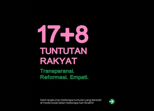 17+8 tuntutan rakyat di media sosial, desak pemerintah dan DPR (Sumber: Instagram/@jeromepolin)